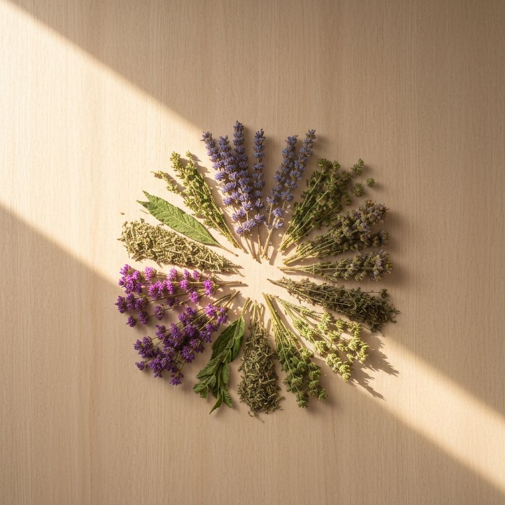 Traditionelle Kräuter in Glas